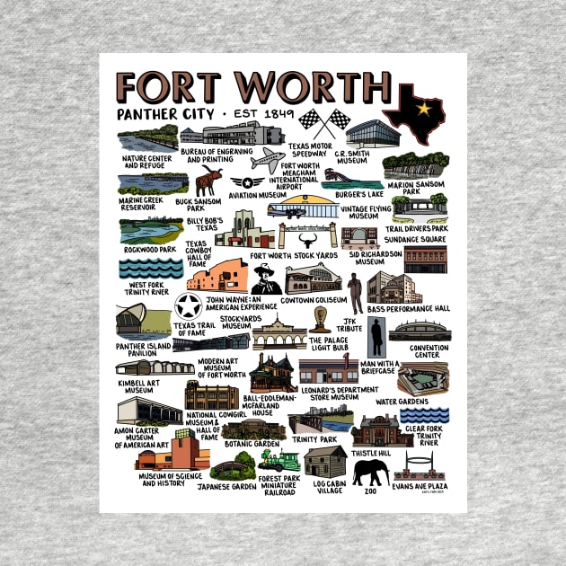 Fort Worth Map Art by fiberandgloss